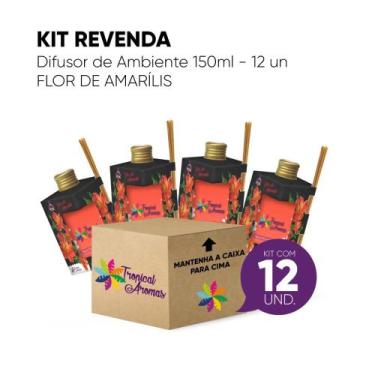 Imagem de Kit Revenda Difusor De Ambiente Flor De Amarílis 150ml - 12 UN - Tropi