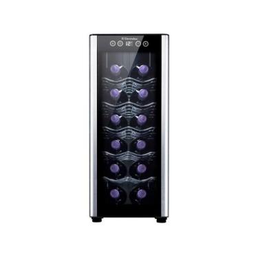 Imagem de Adega Electrolux 12 Garrafas com LED 1 Portas - ACB12, Preto e Prata, 