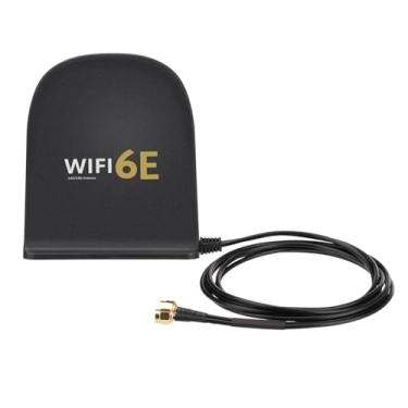 Imagem de Bingfu Antena WiFi 6E Tri-Band 2,4GHz 5GHz 6GHz MIMO RP-SMA Macho Base Magnética Antena 8dBi com cabo de 2 metros para roteador WiFi, placa de rede sem fio, placa-mãe PCI, cartão PCIe, câmera IP de