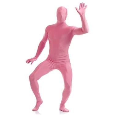 Imagem de Howriis Body masculino e feminino de elastano Zentai body completo personalizado vestido extravagante body de festa terno invisível (rosa, 2GG)