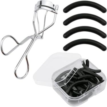 Imagem de Modelador de cílios com enchimento, modelador de cílios de aço inoxidável, vem com 24 refis de modelador de cílios extra para uso doméstico e em viagens, efeito de ondulação superior (preto)