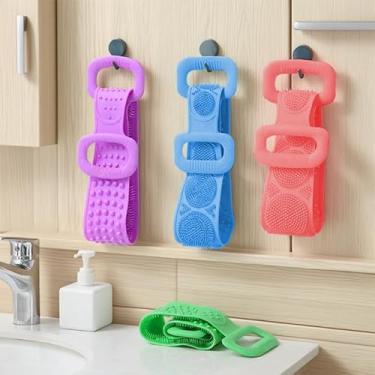 Imagem de Esfoliante de silicone para as costas, esfoliante corporal de silicone, escova corporal de banho extra longa, escova para as costas, esfoliante para as costas, adequado para chuveiros masculinos e