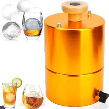 Imagem de Máquina de gelo de diamante, molde redondo de bola de gelo para freezer, molde de prensa de bola de gelo multiuso de alumínio, molde de prensa de bola de gelo para cozinha (tipo bola 65 mm)