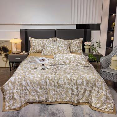 Imagem de Cobertor de luxo de verão, mantas de cama de verão, edredom leve, edredom de algodão, colcha de verão, colcha fina gelada, estampa floral, para todas as estações, 020,200 × 230 cm