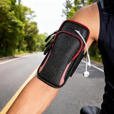 Imagem de Braço e bolsa de pulso vermelha à prova d'água para uso externo para esportes
