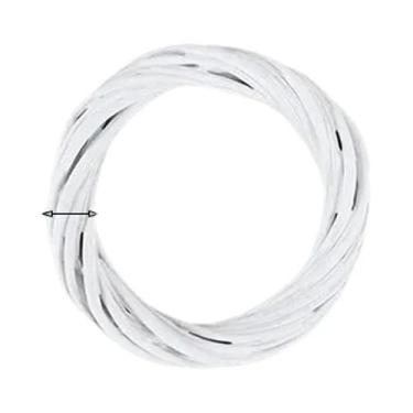 Imagem de Guirlanda De Rattan Branco Com Design Redondo Para Decoração De Árvore
