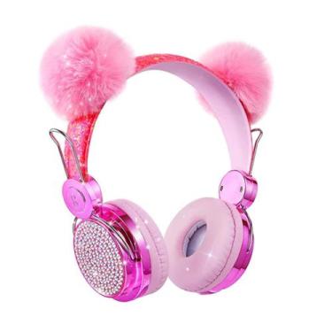 Imagem de Fones de ouvido Bluetooth SVYHUOK Pompon Kids para meninas/meninos com