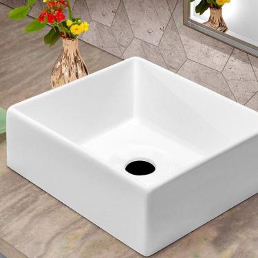 Imagem de Cuba Pia Retangular Para Banheiro Tulipa Branco