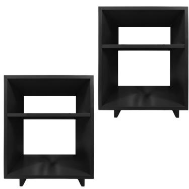Imagem de Kit 2 Mesa Cabeceira Nicho Quarto 39x50x37 Preto