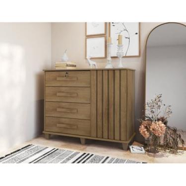 Imagem de Cômoda Sapateira Grécia Com Chave 1 Porta Ripado Flex - 4 Cores - RV M