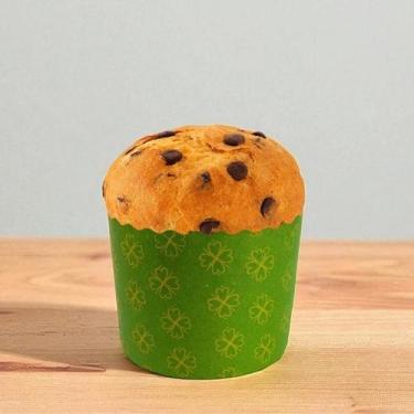 Imagem de Forma Panetone 250g - Verde Decorada com Trevos - 10 unidades - Ecopac