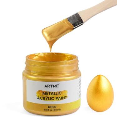 Imagem de Tinta acrílica Artme Metallic Gold 100mL para pintura artística