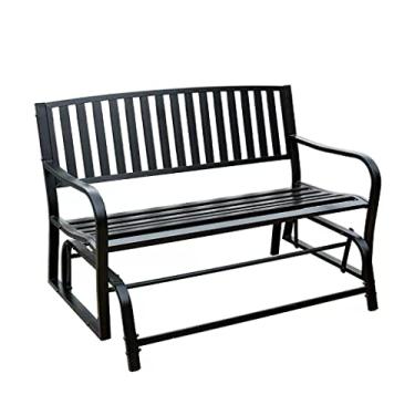 Imagem de URGDWEKJY Móveis de entrada, cadeira de balanço dupla de ferro forjado, área externa, varanda, pátio, criativa, duas pessoas, cadeira de balanço, cadeira de jardim, lazer, cadeira de parque, banco ao