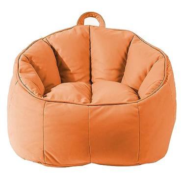 Imagem de JOEUQK Puff Bag Cadeiras para adultos, saco de feijão de espuma viscoelástica fofo e preguiçoso tecido de móveis durável com zíper para quarto e sala de estar, laranja