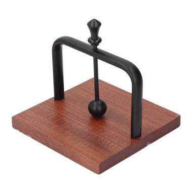 Imagem de Porta-guardanapos Dispensador de guardanapos com sofisticada barra central de metal para cozinha, bar, restaurante, mesa, porta-guardanapos, base de madeira, suporte de metal (preto)