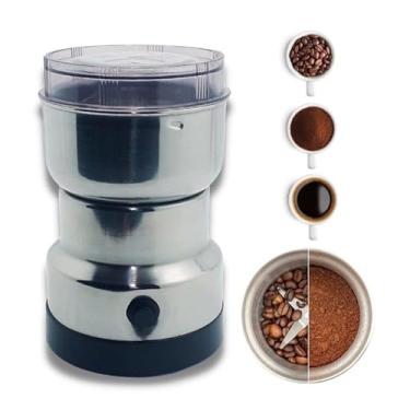 Imagem de Moedor Elétrico de Café e Grãos, Triturador Multifuncional em Aço Inoxidável, Potência 150W para Café, Sementes e Especiarias, com Tampa Transparente, 110V