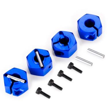 Imagem de QUPA AM STORE Kit de cubo hexagonal de roda de alumínio para Tra-xxas Mini-Maxx 4WD RTR 1/16 RC acessórios de peças de atualização de carro (azul)