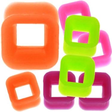 Imagem de 4 pares (8 peças) alargador de orelha de túnel de silicone flexível tamanho disponível 9/16" (14 mm) a 26 mm. Escolha o tamanho, 11/16" = 18mm, Silicone