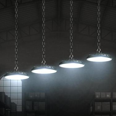 Imagem de Kit 4 Luminarias Led Industrial 150w 6500K 220v Ip65 Preto Cod: ALUT01