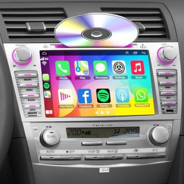 Imagem de B4U Rádio Automotivo Para Toyota Camry 2006, 2007, 2008, 2009, 2010 E 2011, Tela Sensível Ao Toque De 8 Polegadas, Som Com Suporte Cd/Dvd, Carplay Android Auto, Bluetooth 5.2 Controle Voz, Câmera Ré