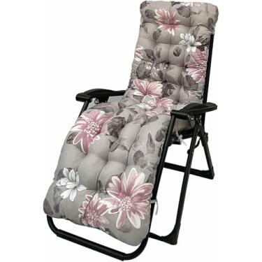 Imagem de Almofada para cadeira de descanso de pátio, 170 cm (67 polegadas), estampa floral, para uso interno e externo, com amarras. Almofada para sofá ou cadeira de balanço.