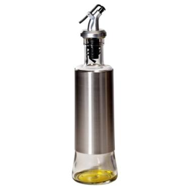 Imagem de Galheteiro Azeite Vinagre 300ml Vidro Com Bico Dosador Tampa Inox Porta Azeite Com Bico Antigotejamento, Azeiteiro Para Cozinha Uso Diário Mesa Bancada
