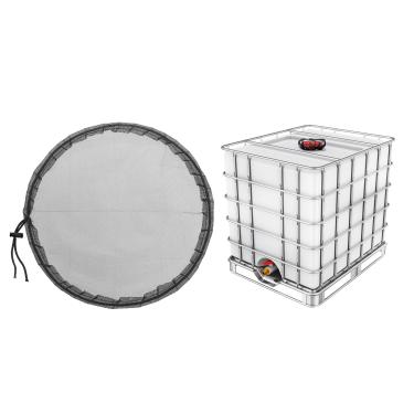 Imagem de PATIKIL 13,7 polegadas IBC tampa filtro malha capa poliéster IBC tote capa para tanque de água da chuva 275 galões, preto