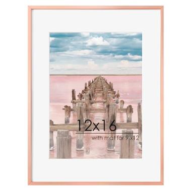 Imagem de FLYJOE Moldura de metal de 30 x 40 cm para parede com tapete para 23 x 30 cm, molduras de alumínio para documentos de certificado de 30 x 40 cm com acrílico, moldura de pôster moderna minimalista