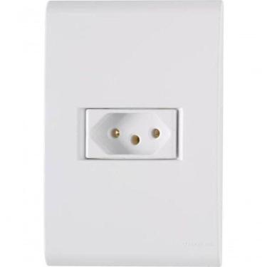 Imagem de Conjunto Com 1 Tomada 2p+t 10a E Placa Liz Branco - Tramontina