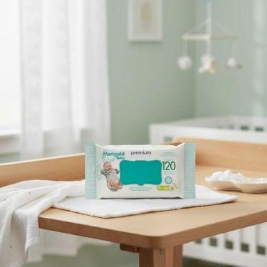 Imagem de Kit 6 Toalha Lenço Umedecido Bebe Marigold Camomila 120und