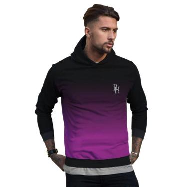 Imagem de Casaco de Moletom Preto com Roxo Degradê Uva Outlet