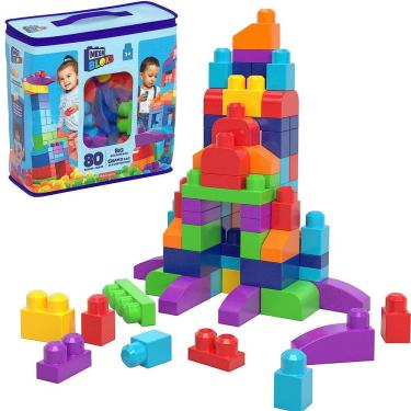 Blocos de Montar - Mega Bloks - Sacola com 80 Peças - Azul