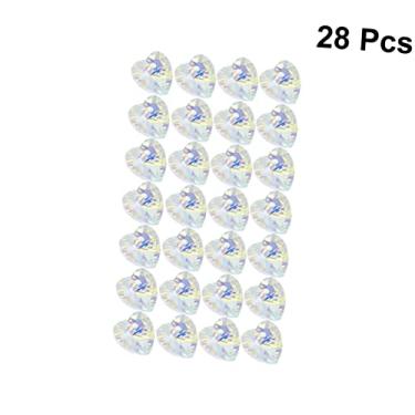 Imagem de LALAFINA 28 Unidades bloco de papel com padrão roxo brincos jóias de coração contas de coração de cristal colar pingente de cristal encantos de pingente DIY Óculos Charme
