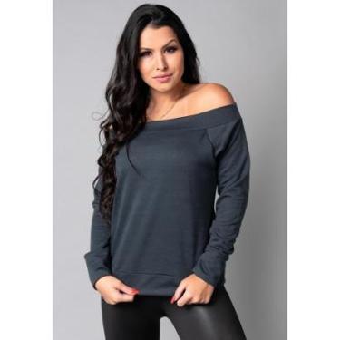 Imagem de Blusa Manga Longa Cropped Ombro a Ombro Mvb Modas-Feminino