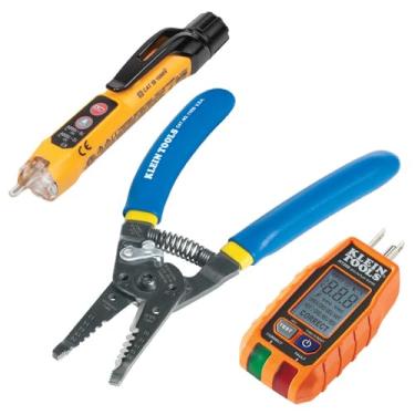 Imagem de Klein Tools Kit de ferramentas de reparo de tomada 80041 com testador de receptáculo GFCI, testador de tensão sem contato e descascador de fios, 3 peças
