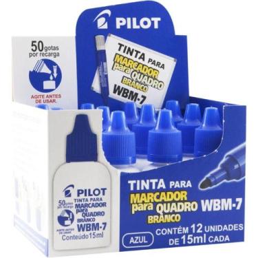 Imagem de Tinta Marcador Quadro Branco Reabastecedora WBM-7 Azul 15ML Caixa com 
