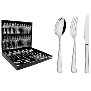 Imagem de Faqueiro Tramontina Sonata 76 peças Aço Inox com Facas Forjadas Garfos