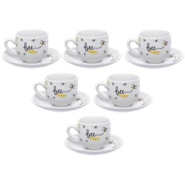 Imagem de Xícara para Café com Pires de Porcelana Honey 90 ML  Conjunto com 12 P
