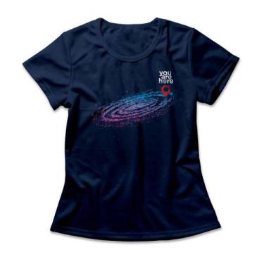 Imagem de Camiseta Feminina Via Láctea Studio Geek, M, Azul marinho