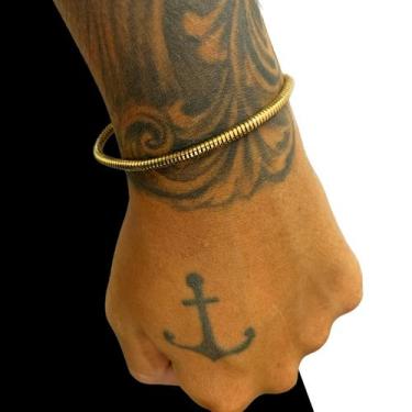 Imagem de Pulseira Masculina Rabo De Rato Banhada Ouro 18k 3mm - Azmar SemiJoias