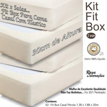 Imagem de Kit 2 Saias Para Cama Box Casal Malha Algodão Fit Box - sulbrasil, PÉR