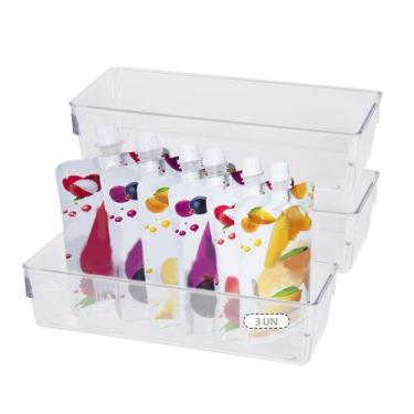 Imagem de KIt 3 Organizador Geladeira/cozinha Acrílico 23x8x5 - Plastutti