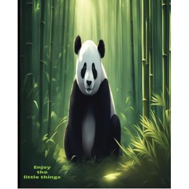 Imagem de Panda Enjoying The Little Things - Composition Notebook: Notebook For Adults & Kids | School Work | Journaling | Taking Notes | College Ruled | 140 Pages | 7.5 x 9.25 in