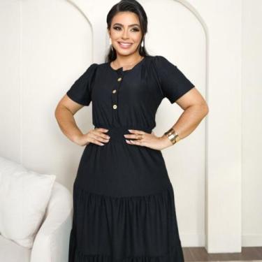 Imagem de Vestido Midi Plus Size Noemi Moda Evangélica Feminina - MISS FLOWER, P