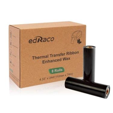 Imagem de Fitas de Transferência Térmica Edraco Enhanced Wax - 8 Rolos