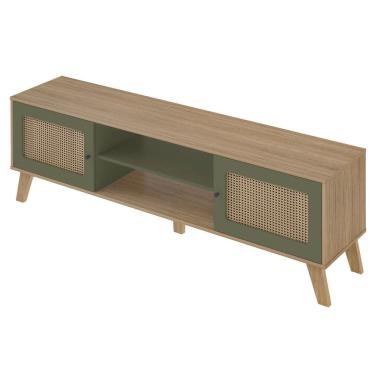Imagem de Rack Bancada Para Tv 75 Pol 180 cm 4534 Carvalho Menta ARLY