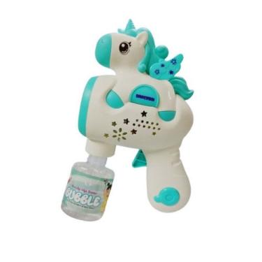 Imagem de Brinquedo Lança Bolhas De Sabão Unicórnio - HORSE BUBBLES, Azul