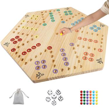 Imagem de Jogo de Tabuleiro horow Wahoo Wooden Original Aggravation 4/6 jogadores