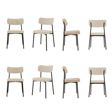 Imagem de Kit com 8 Cadeiras para Sala de Jantar Mona Yescasa Vanilla