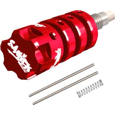 Imagem de SAMICK SPORTS Desentupidor de almofada para arco recurvo, parafuso de liga de alumínio em botão de absorção de choque (vermelho)
